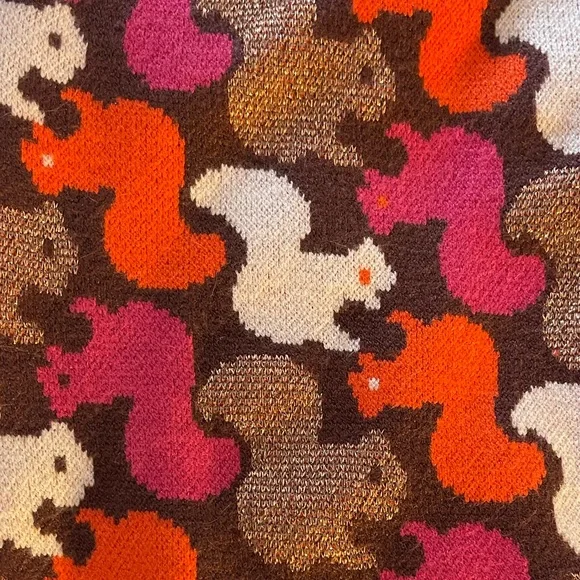 Colorful Squirrel Pattern Knit Vest by Maeve for Anthropologie. XS - Picture 3 of 6